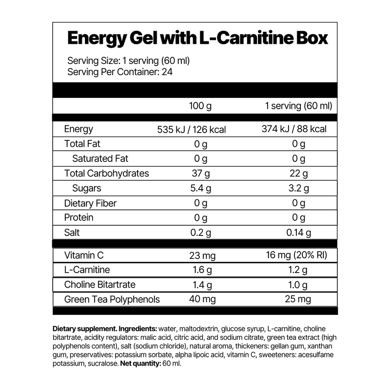 Energy Gel with L-Carnitine Box