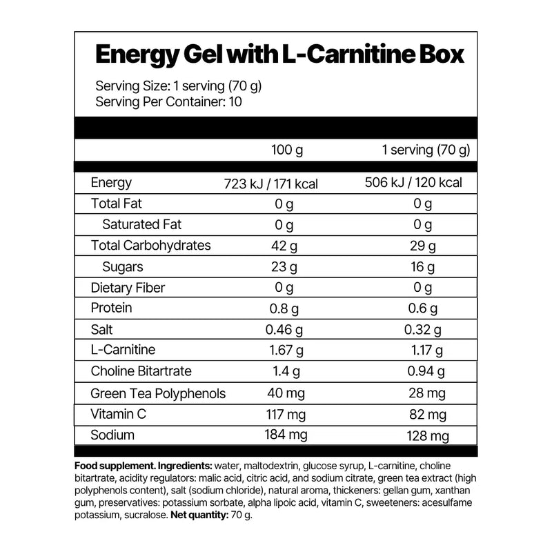 Energy Gel with L-Carnitine Box