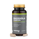 4Endurance Pro Rhodiola Complex - 60 capsules bottle with golden cap, green label stripe, black and gold design on white background.