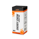 4Energy Energy Chew Box - 6 x 30 g orange flavor, orange packaging with two gummy bars and orange segment on white background.