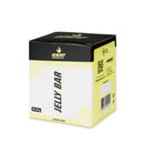 4Energy Jelly Bar Box - 10 x 25g Lemon Lime flavor, black and lime green box with lemon illustrations on white background.