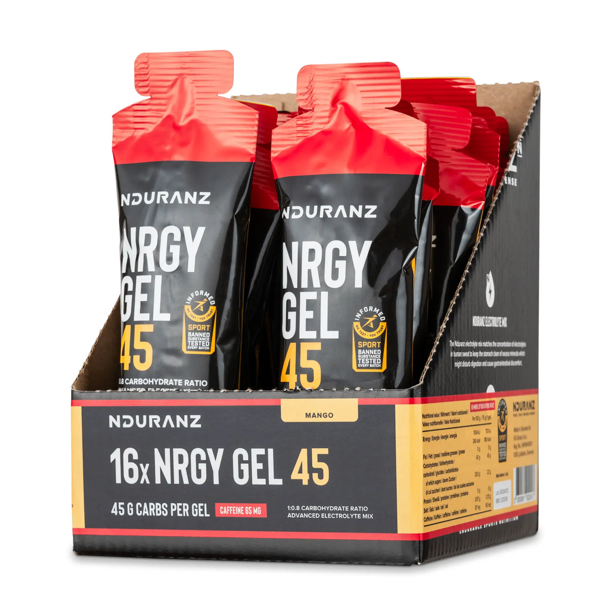 Nrgy Gel 45 with Caffeine Nduranz — Maximum Energy