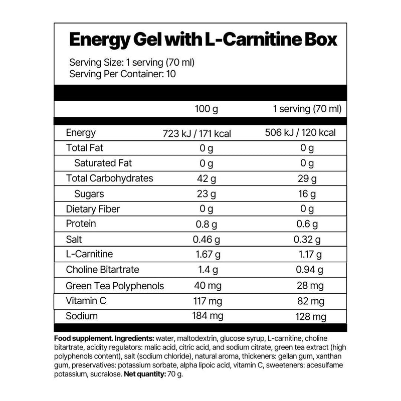 Energy Gel with L-Carnitine Box