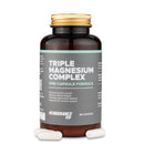 4Endurance Pro Triple Magnesium Complex - 60 capsules, brown bottle with gold cap, grey label, red capsules visible.
