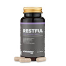 4Endurance Pro Restful - 60 capsules sleep formula, dark brown bottle with gold cap and purple-gray label on white background.