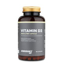 4Endurance Pro Vitamin D3 - 90 capsules, brown bottle with golden lid, label shows 2000 IU, immune and bone support benefits.