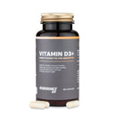 4Endurance Pro Vitamin D3+ - 90 capsules, plastic dark amber bottle with golden cap, gray label showing supplement benefits.